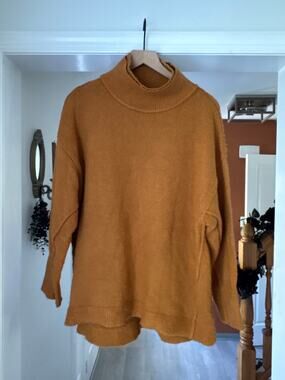 Urban Daizy Oversized Turtleneck Sweater Small Medium Mustard Yellow
